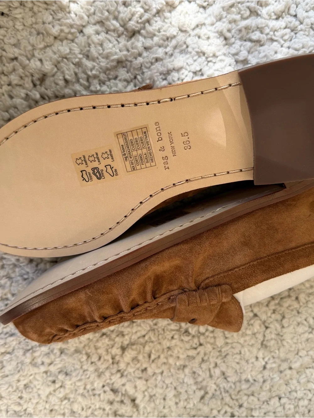 rag & bone Women’s Brown Suede Lexi Loafers